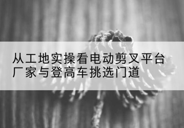 湛江电动剪叉升降平台厂家-从工地实操看电动剪叉平台厂家与登高车挑选门道