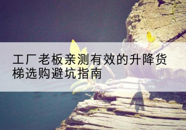 湛江升降货梯怎么选-工厂老板亲测有效的升降货梯选购避坑指南